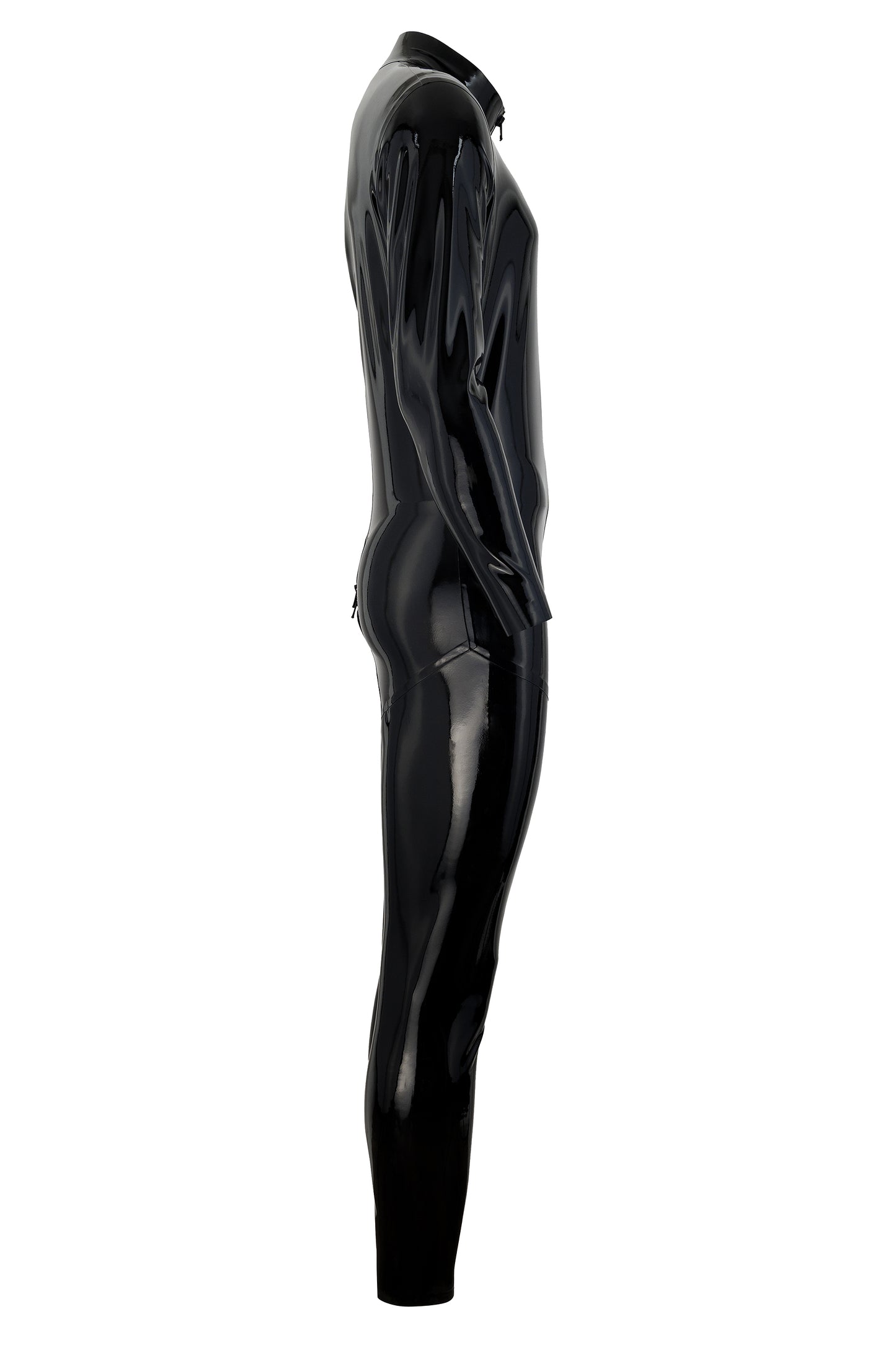 Schwarzer Latex Catsuit