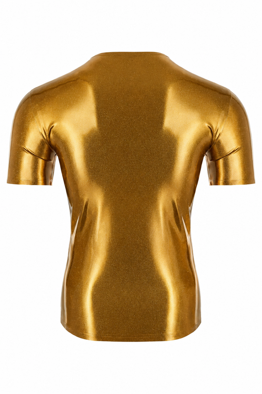 Golden Metallic Latex T-Shirt