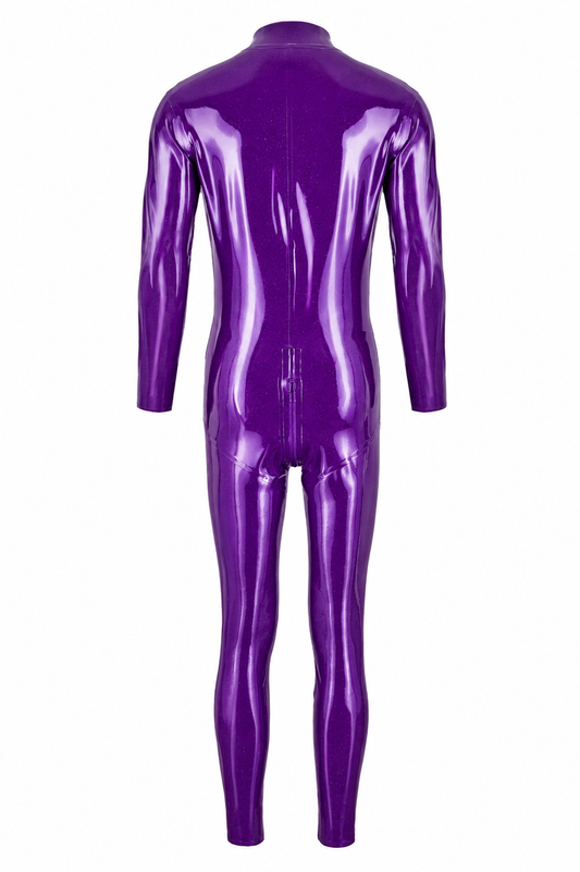 Purple Metallic Latex Catsuit