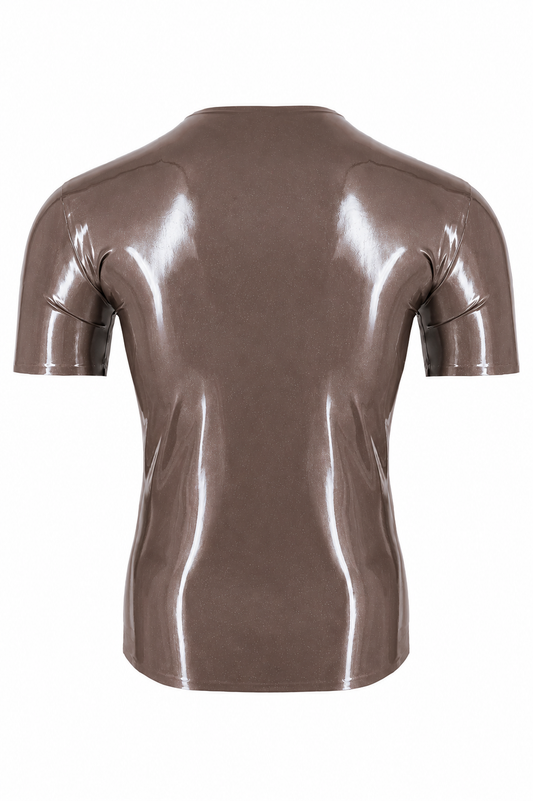 Taupe Metallic Latex T-Shirt