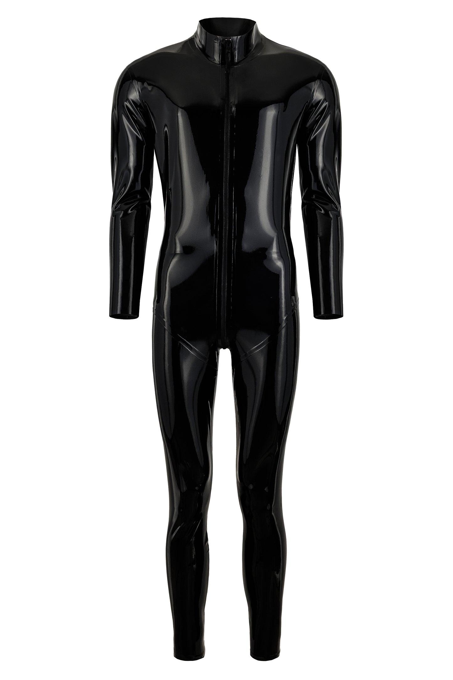 Schwarzer Latex Catsuit