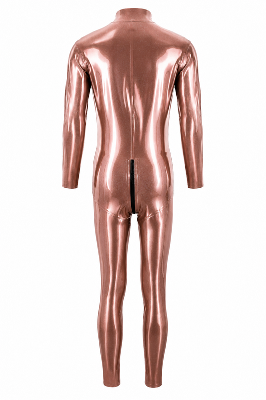Copper Metallic Latex Catsuit