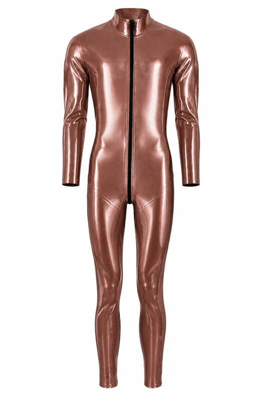 Copper Metallic Latex Catsuit