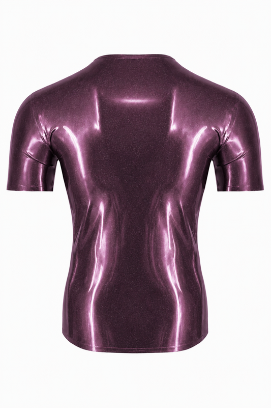 Dark Purple Metallic Latex T-Shirt