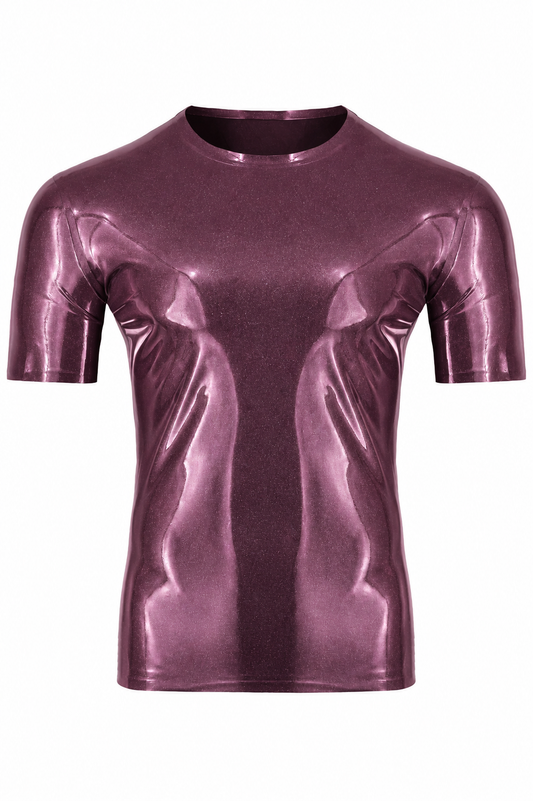 Dark Purple Metallic Latex T-Shirt