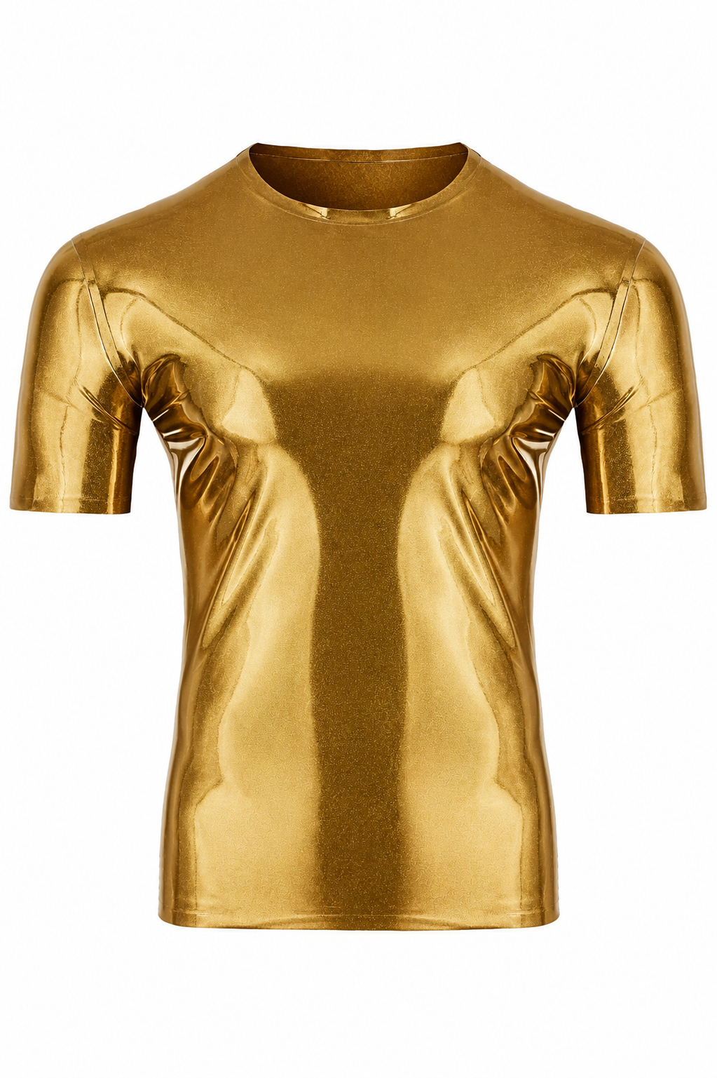 Golden Metallic Latex T-Shirt
