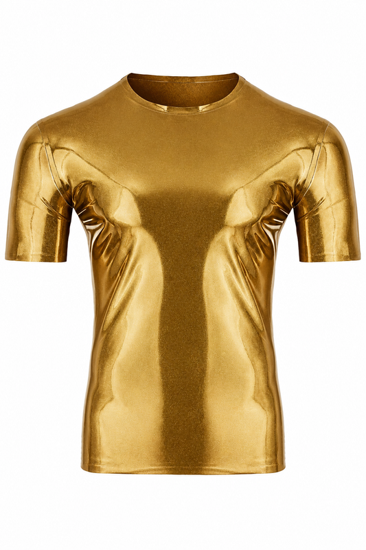 Golden Metallic Latex T-Shirt