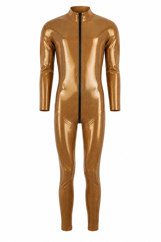 Golden Metallic Latex Catsuit