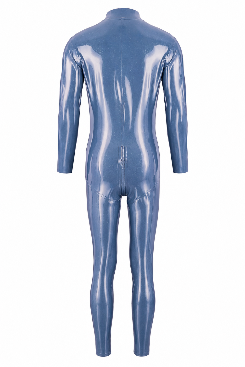 Light Blue Metallic Latex Catsuit