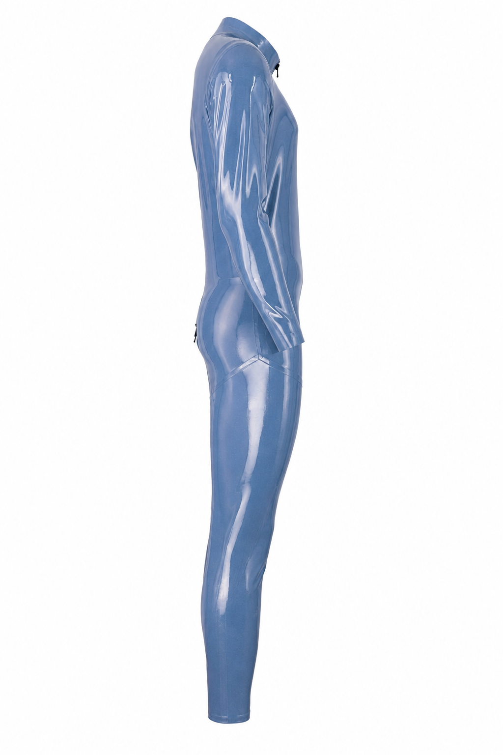 Light Blue Metallic Latex Catsuit