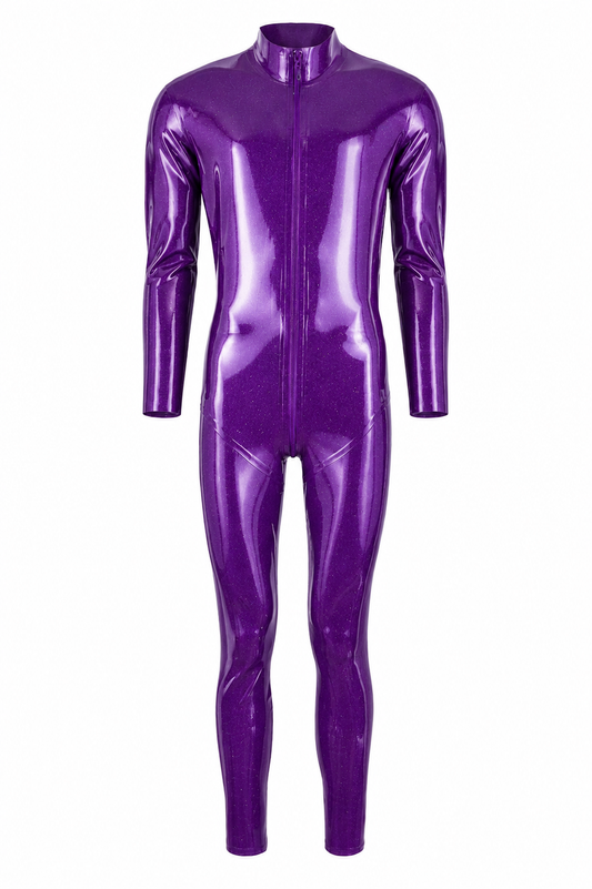 Purple Metallic Latex Catsuit