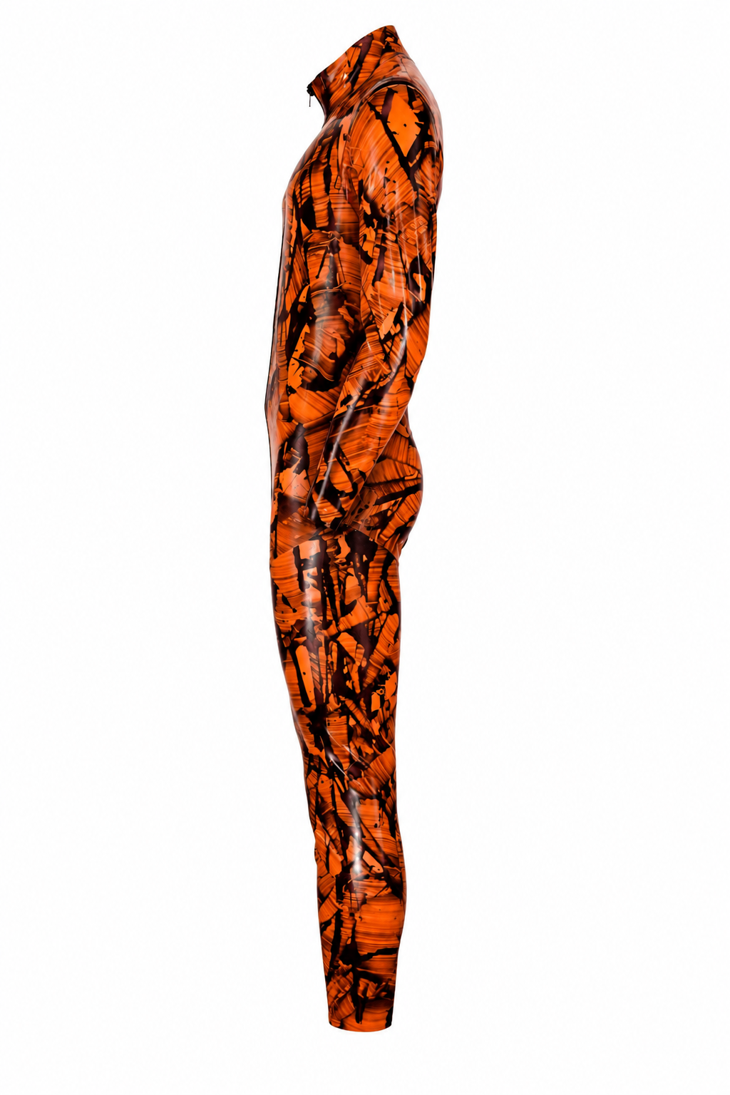 Obsidian Orange Latex Catsuit