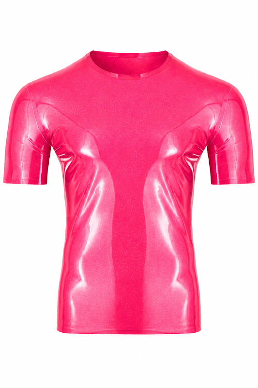 Pink Metallic Latex T-Shirt