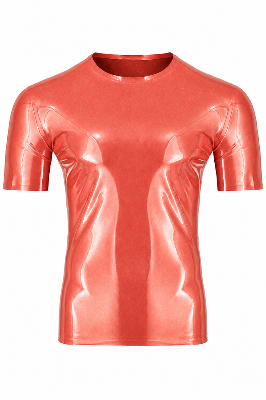 Salmon Metallic Latex T-Shirt