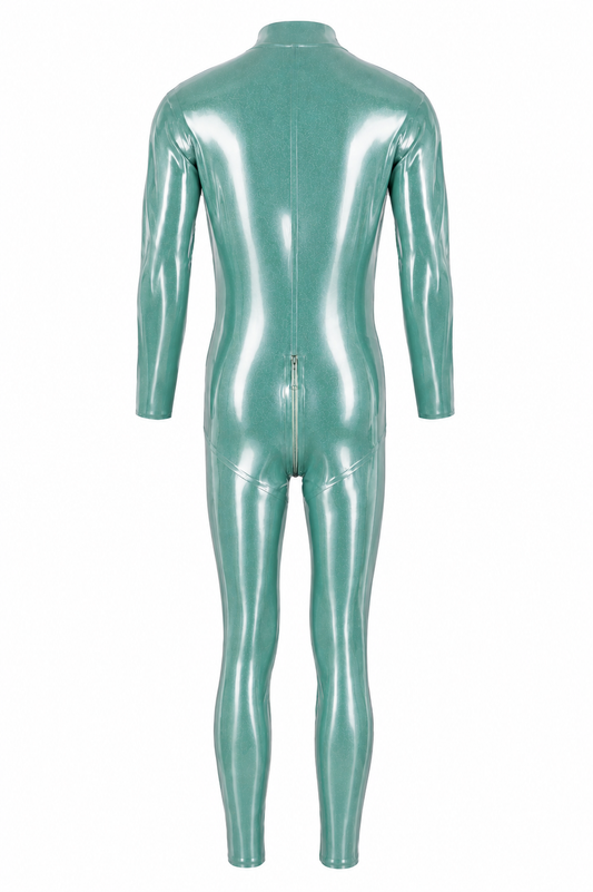 Sea Green Metallic Latex Catsuit