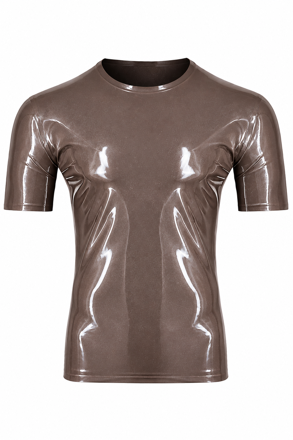 Taupe Metallic Latex T-Shirt