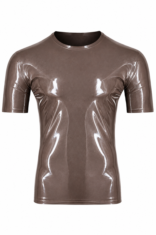 Taupe Metallic Latex T-Shirt