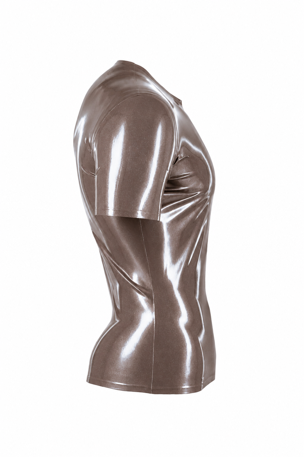 Taupe Metallic Latex T-Shirt
