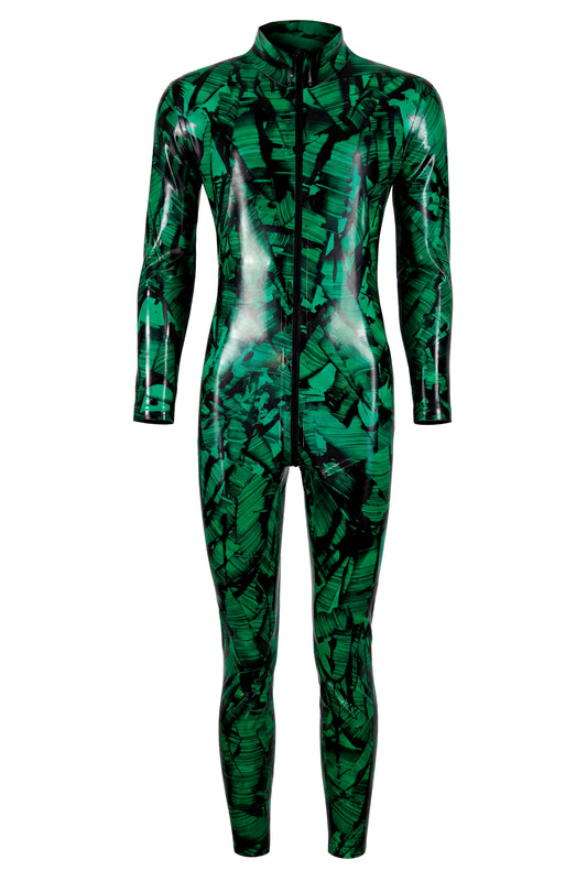 Obsidian Green Latex Catsuit