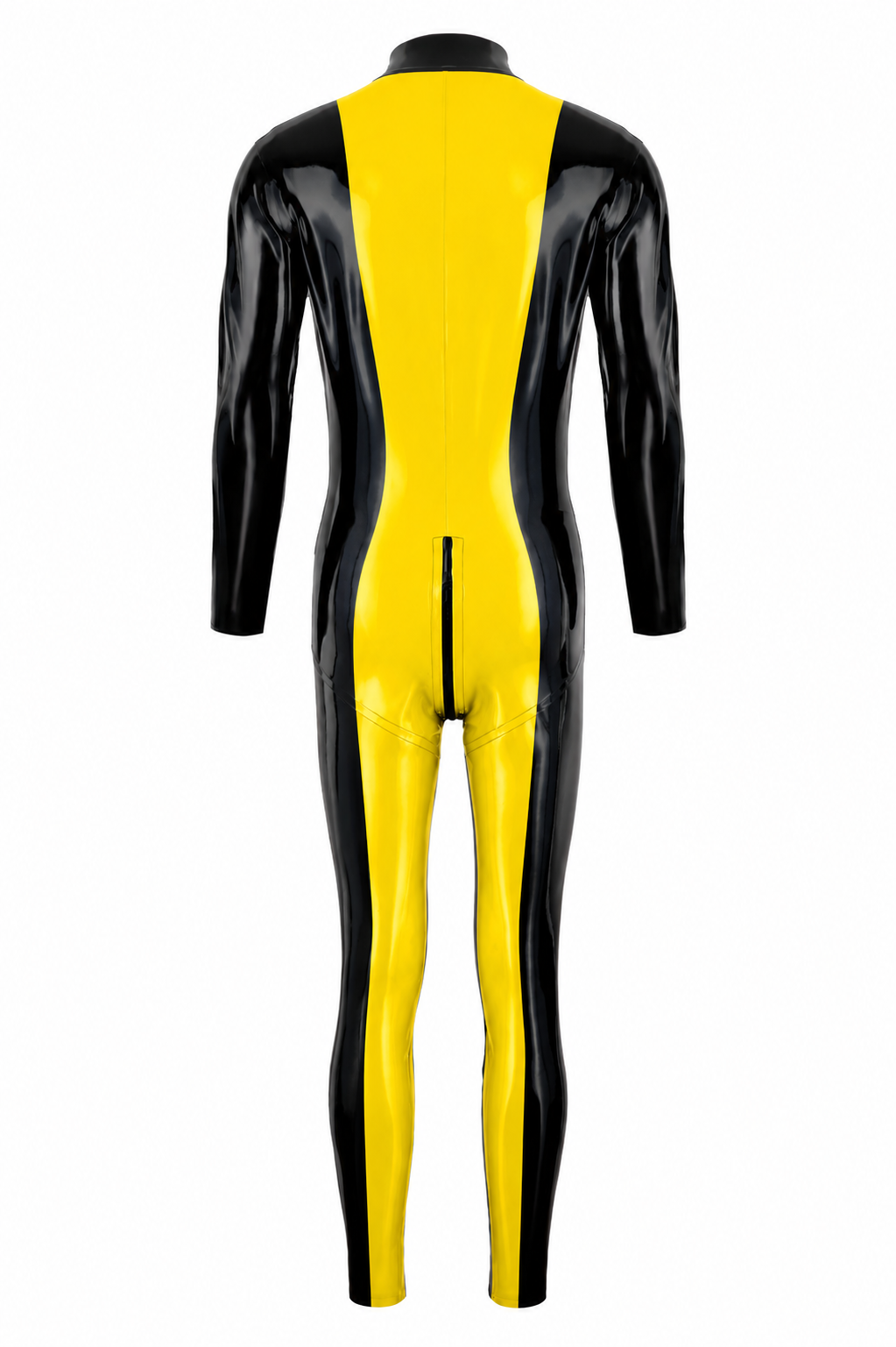 Yellow Strike Latex Catsuit